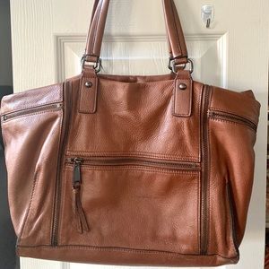 Brown leather French Connection purse